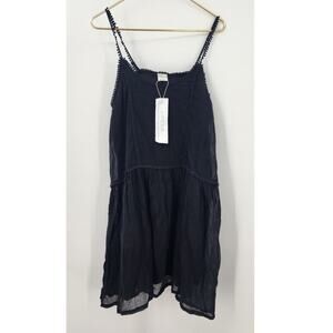 New NWT Silk & Salt Black Casual Mini Dress Crochet‎ One Size